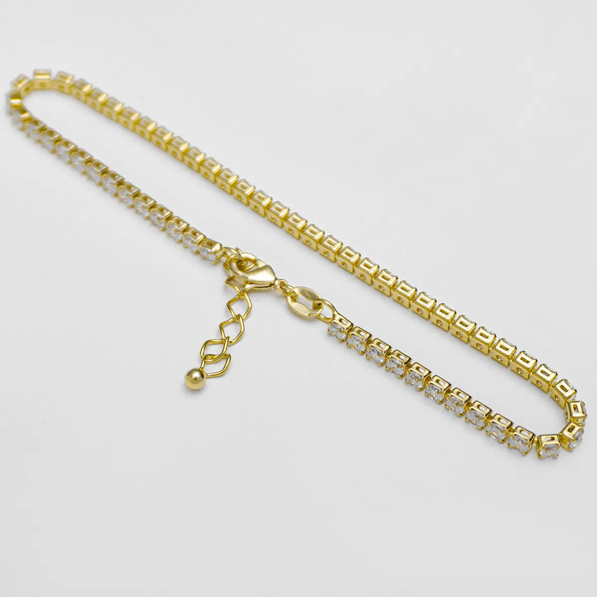 Tobilleras Circonias Cristal Unisex 22 Cms + Extensor