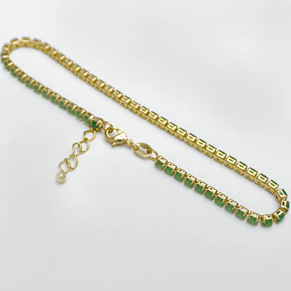 Toblelleras Circonias Verde Unisex 22 Cms + Extensor